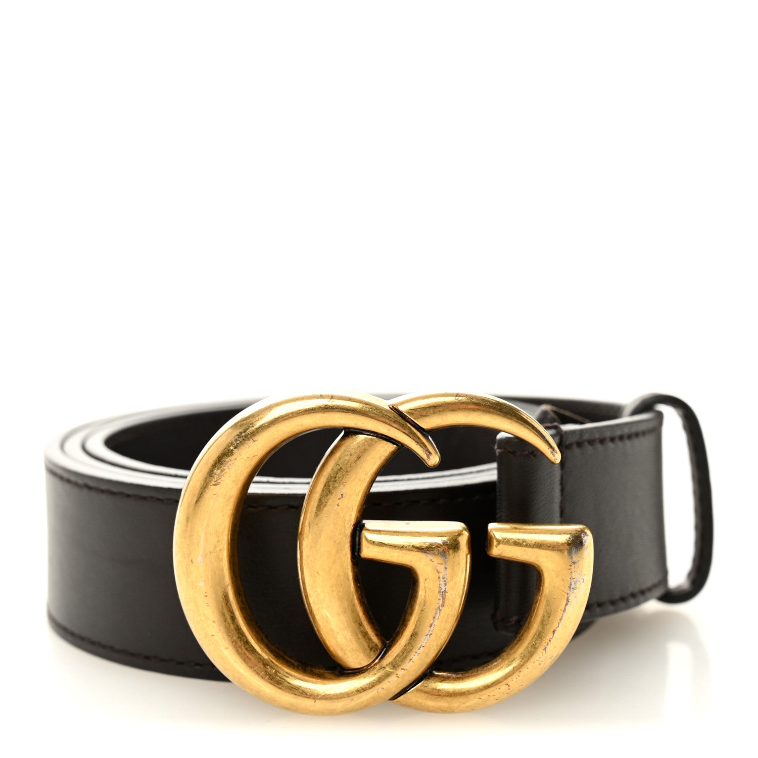 Gucci Moon Calfskin Double G 30mm Belt 85 34 Dark Cocoa 1 of 5