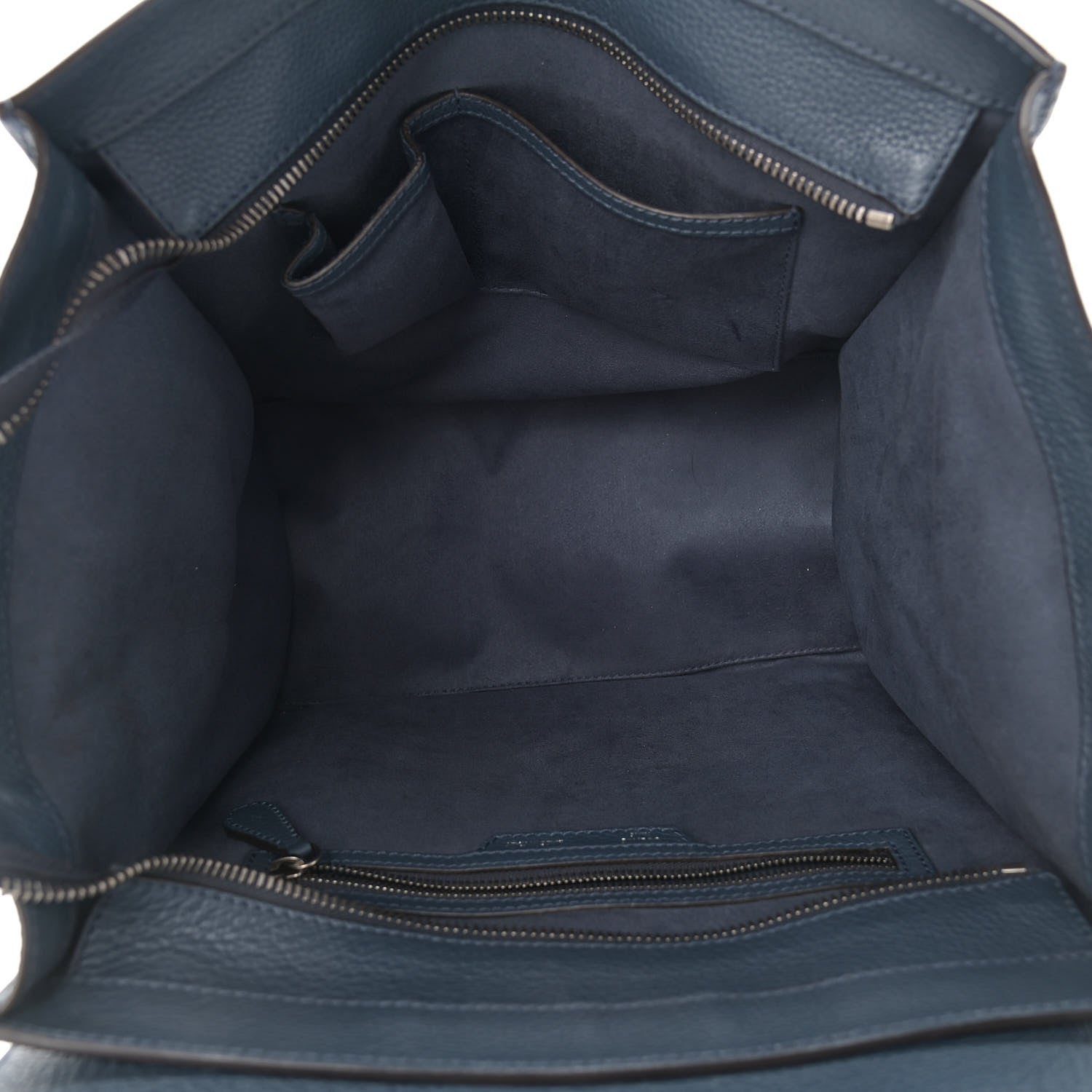 Celine Drummed Calfskin Mini Luggage Blue 5 of 13