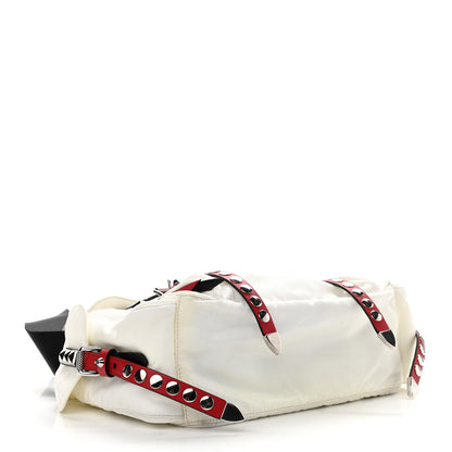 Prada Nylon New Vela Studded Messenger White Fuoco 4 of 12