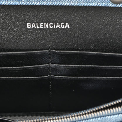 Balenciaga Nappa Denim Printed Hourglass Chain Bag Denim Blue 10 of 13