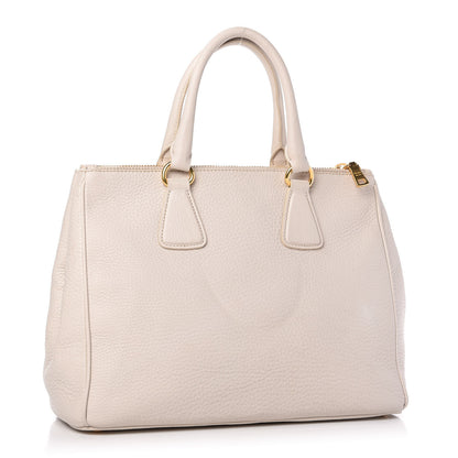 Prada Vitello Daino Large Double Zip Tote Talco 3 of 11
