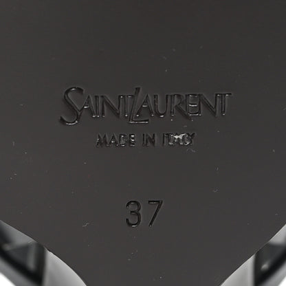 Saint Laurent Calfskin Cassandra 105 Wedges 37 Black 7 of 10