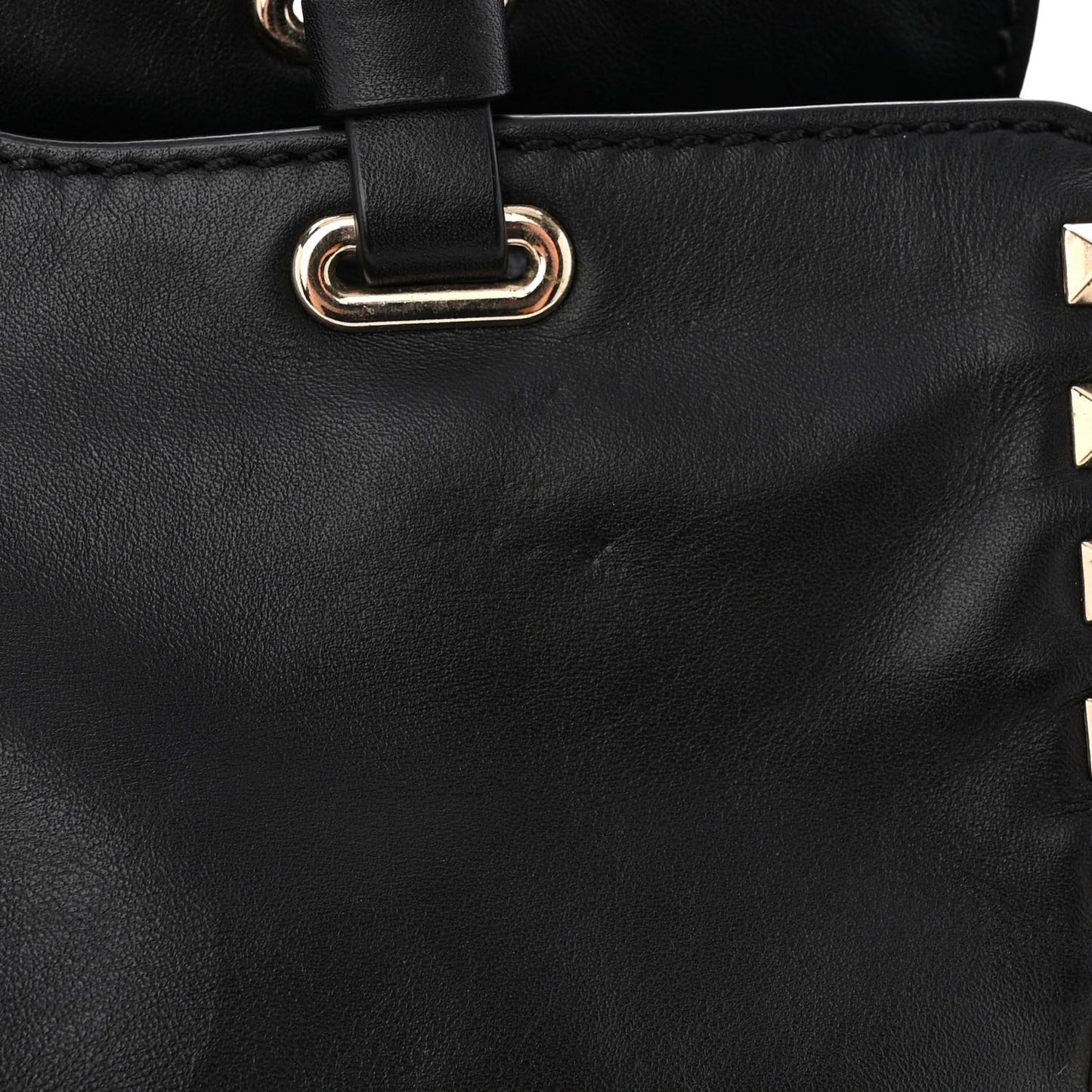Vitello Medium Rockstud Tote Black