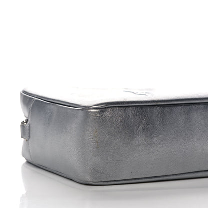 Saint Laurent Metallic Calfskin Monogram Small Lou Camera Bag Silver 9 of 14