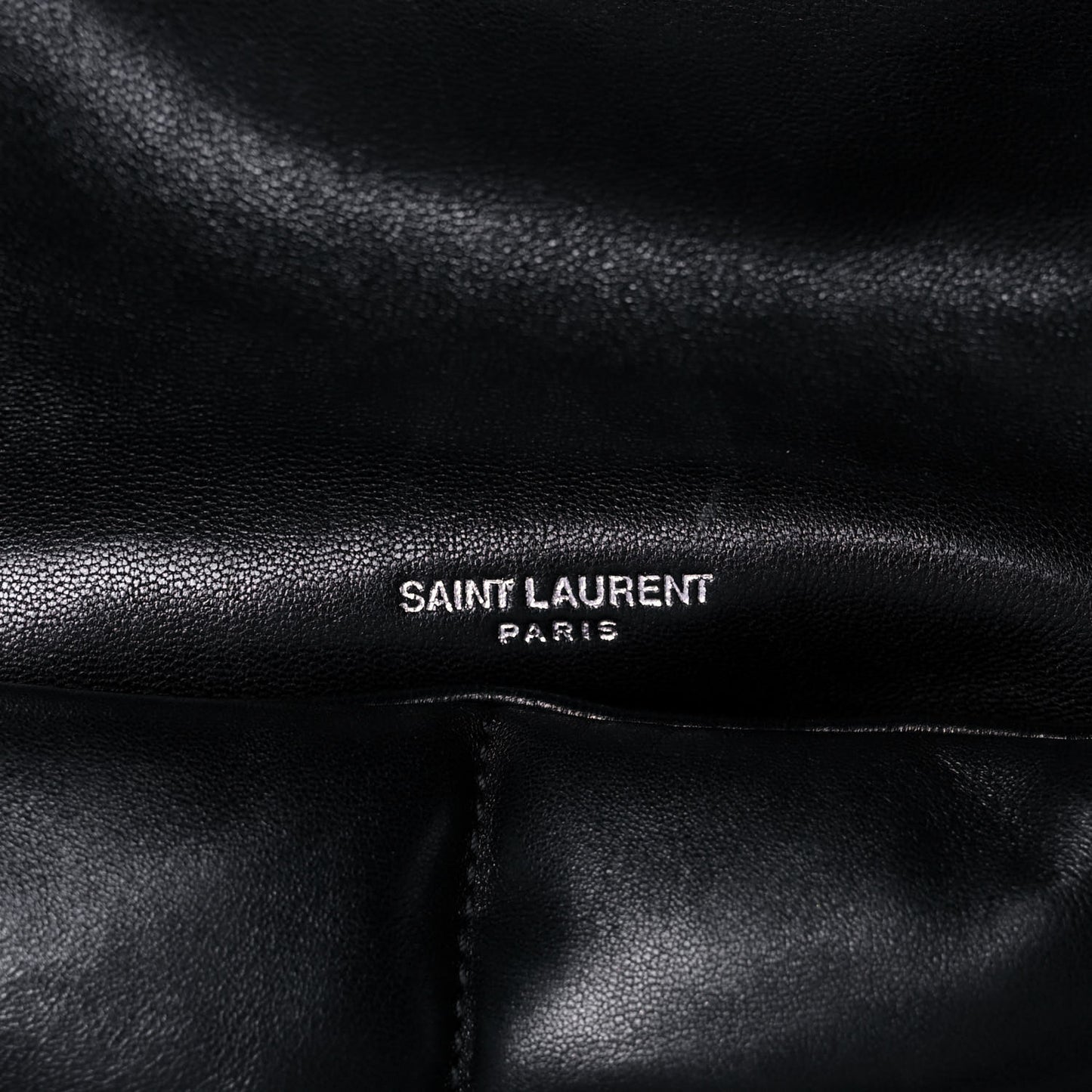 Lambskin Quilted Small Loulou Puffer Monogram Chain Satchel Black