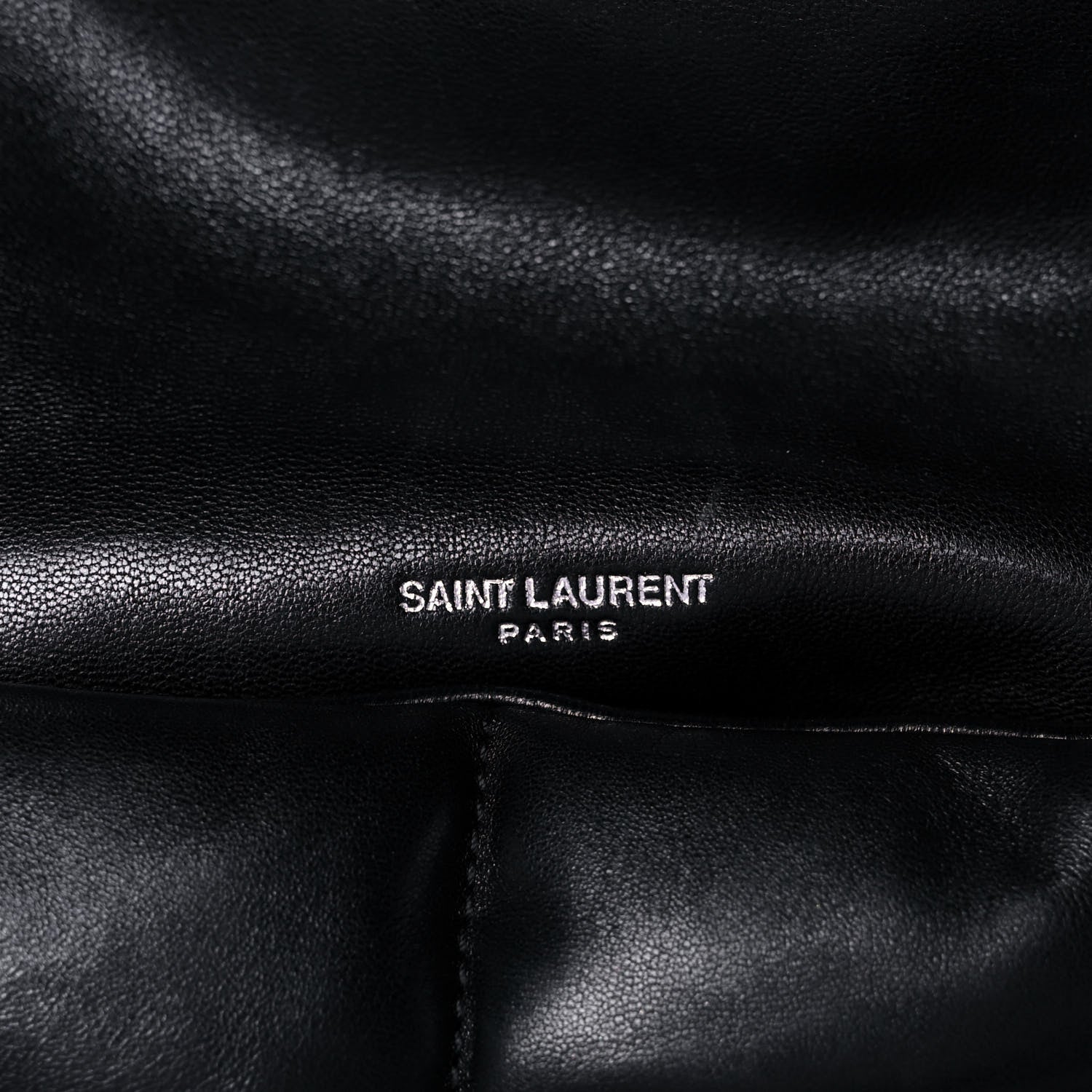 Saint Laurent Lambskin Quilted Small Loulou Puffer Monogram Chain Satchel Black 7 of 13