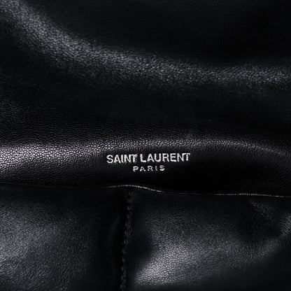 Saint Laurent Lambskin Quilted Small Loulou Puffer Monogram Chain Satchel Black 7 of 13