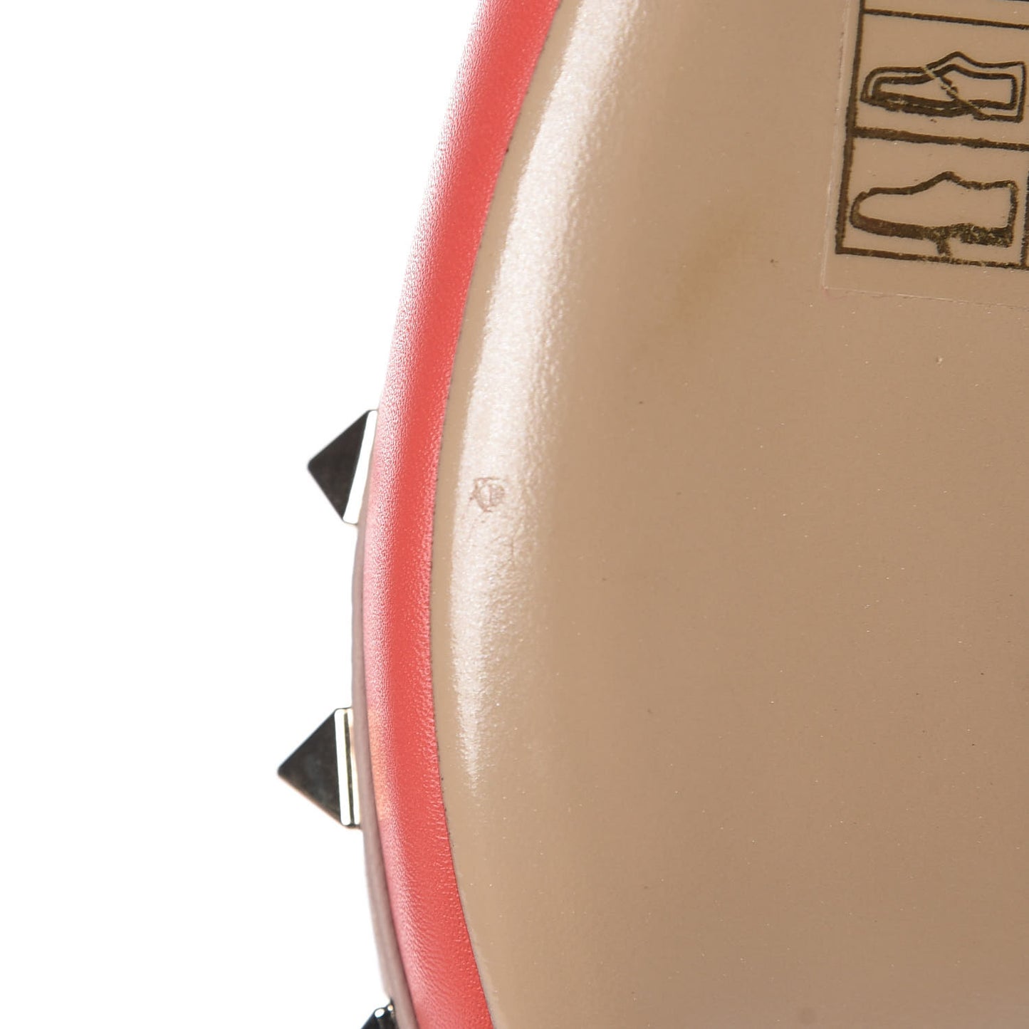 Nappa Rockstud Ankle Strap 65mm Pumps 36.5 Deep Coral Poudre