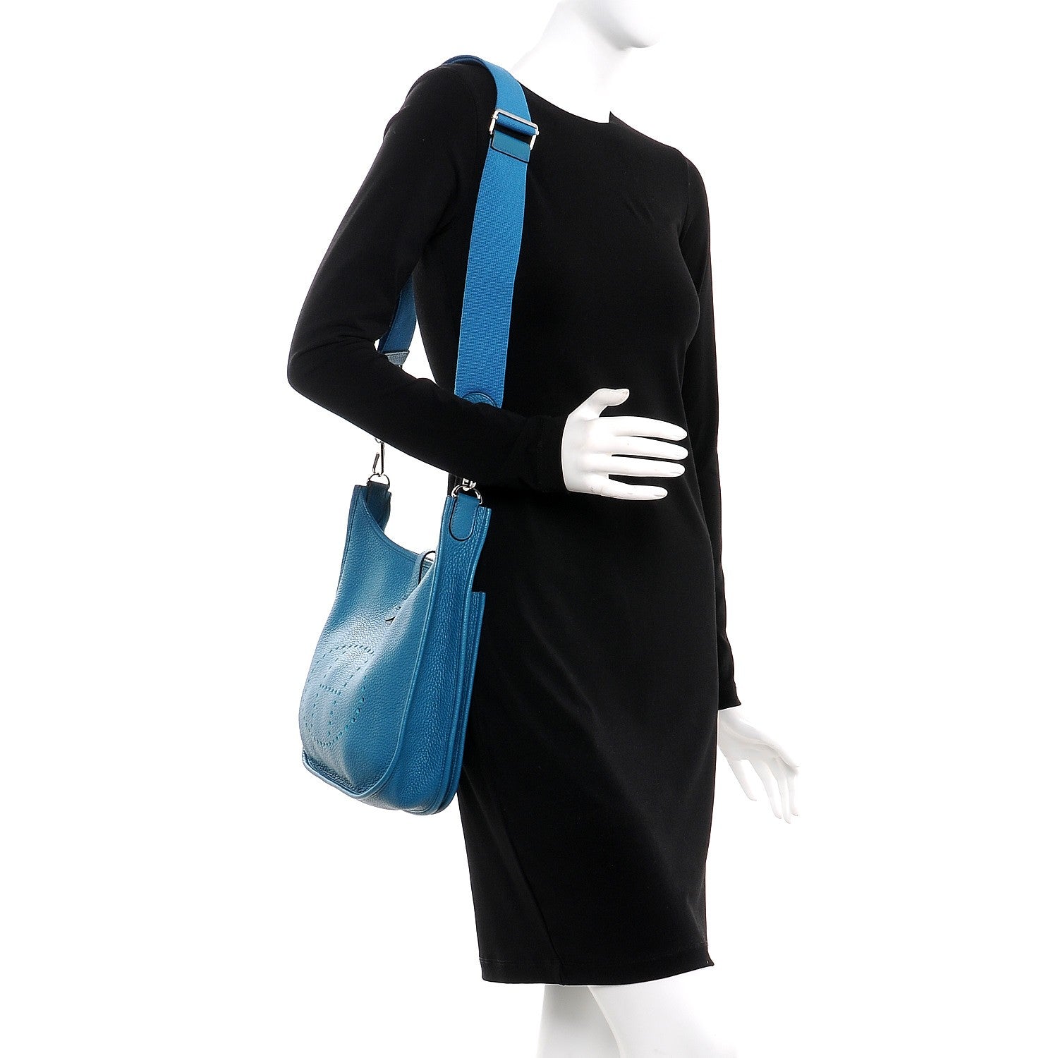 Hermes Taurillon Clemence Evelyne III PM Bleu Izmir 2 of 8
