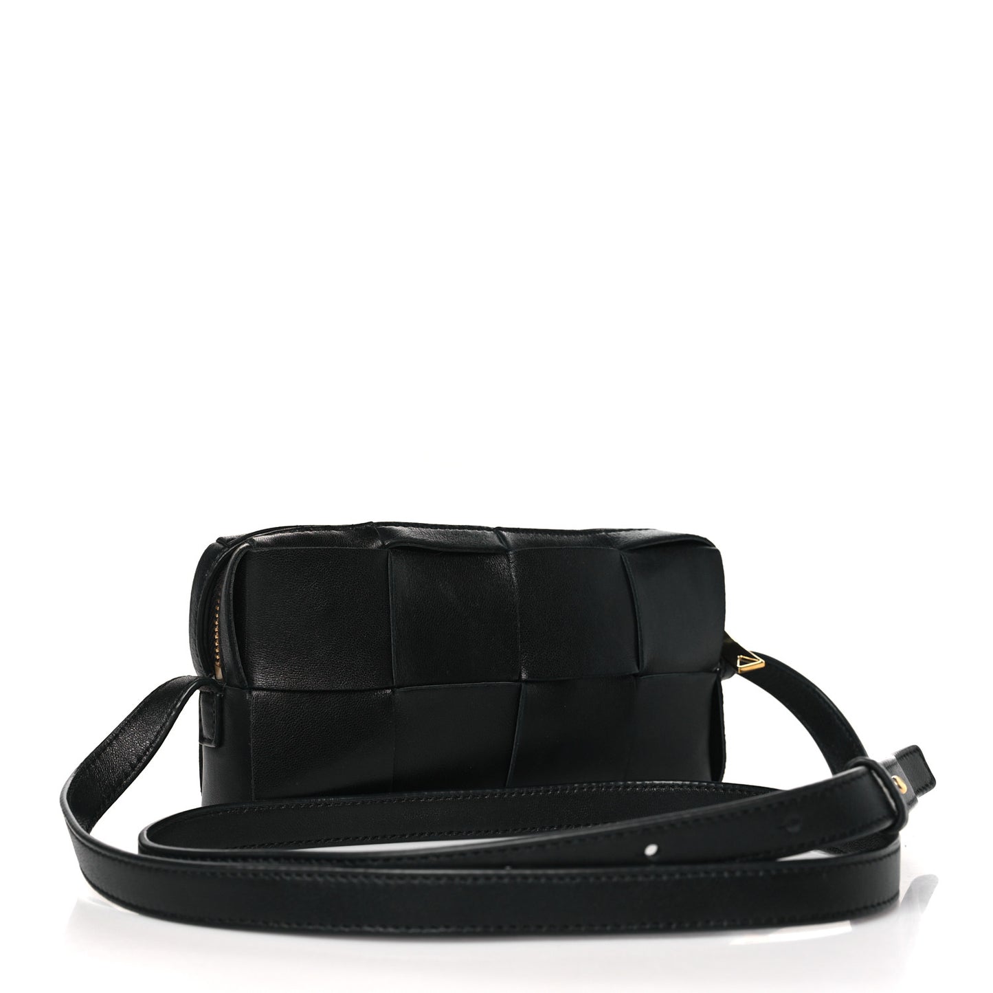 Lambskin Maxi Intreccio Cassette Phone Pouch Crossbody Bag Black