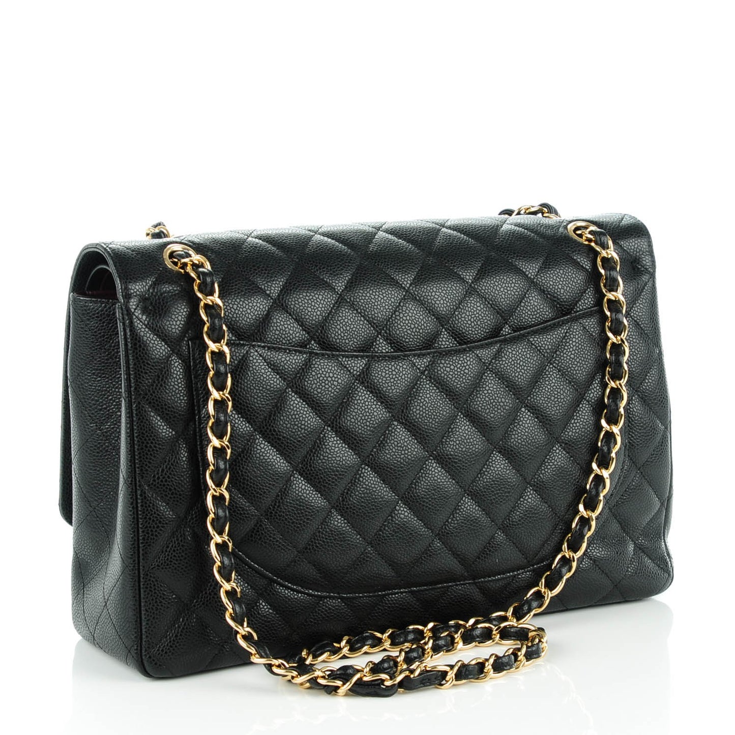 Caviar Quilted Maxi Double Flap Black