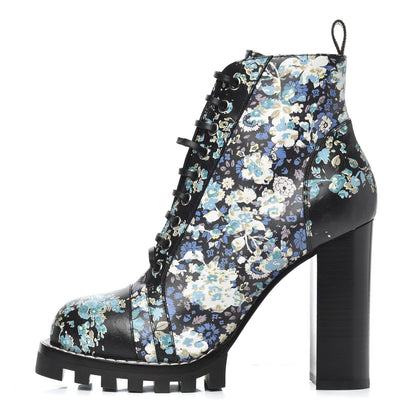 Louis Vuitton Calfskin Floral Star Trail Ankle Boots 40 Black 1 of 9
