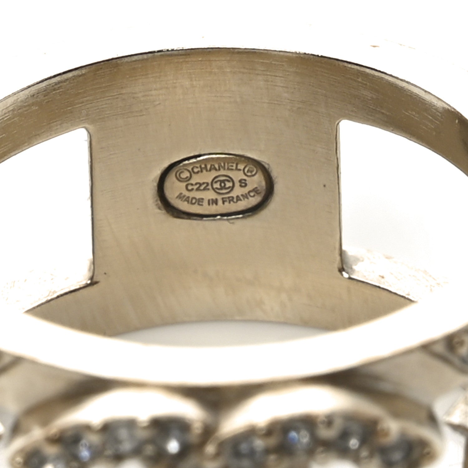 Chanel Metal Crystal CC Star Ring 55 7.25 Light Gold 1760506