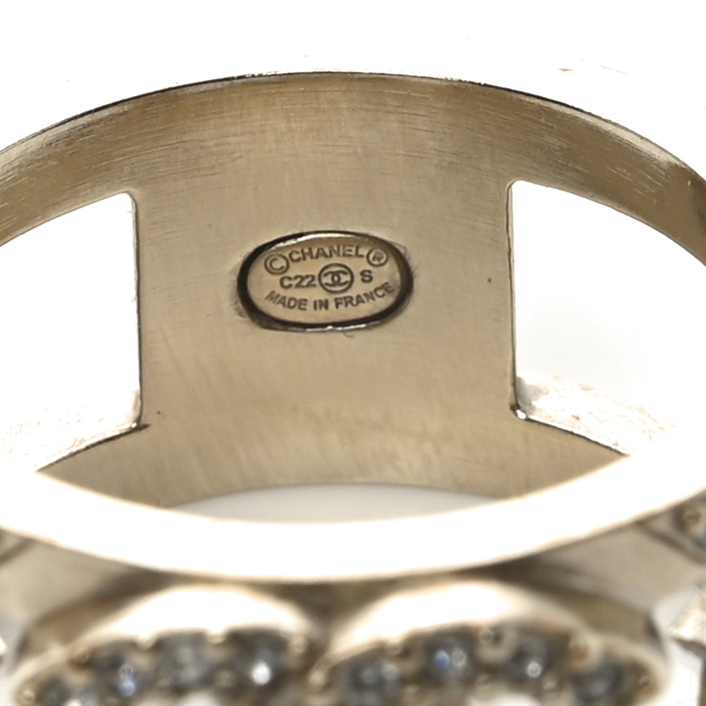 Metal Crystal CC Star Ring 55 7.25 Light Gold
