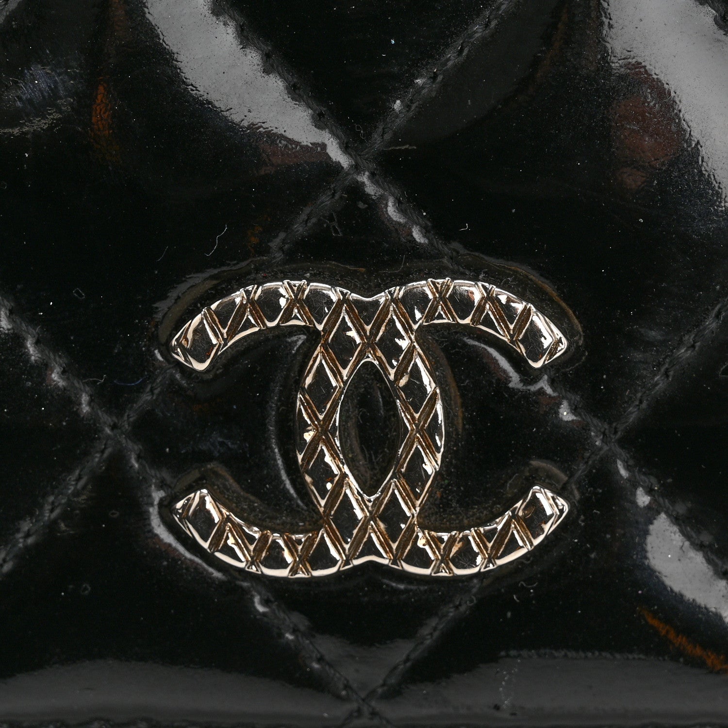 Chanel Patent Quilted Brilliant Yen Wallet Black 12 of 12