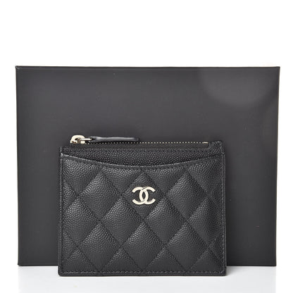 Chanel Caviar Quilted CC Zip Card Holder Black 8 of 8