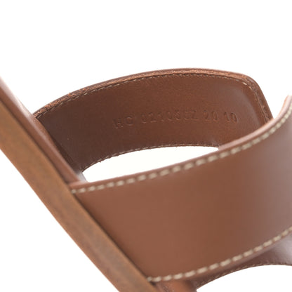 Hermes Box Calfskin Oran Sandals 41 Gold 8 of 8