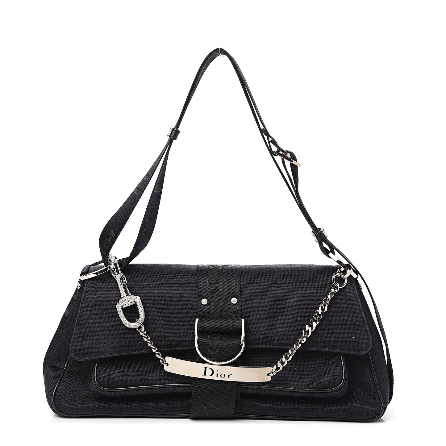 Silk Jersey Crystal Hardcore Clutch Black