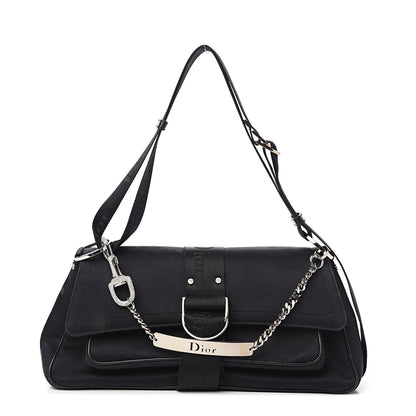 Christian Dior Silk Jersey Crystal Hardcore Clutch Black 1 of 10