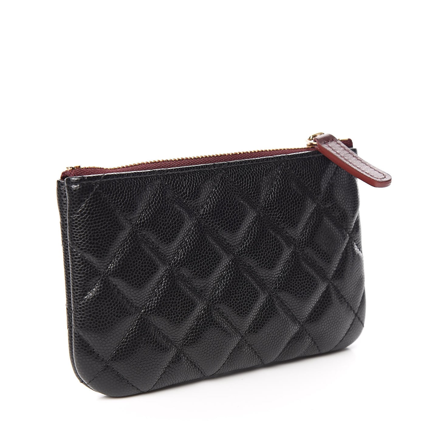 Caviar Quilted Small Cosmetic Case Black