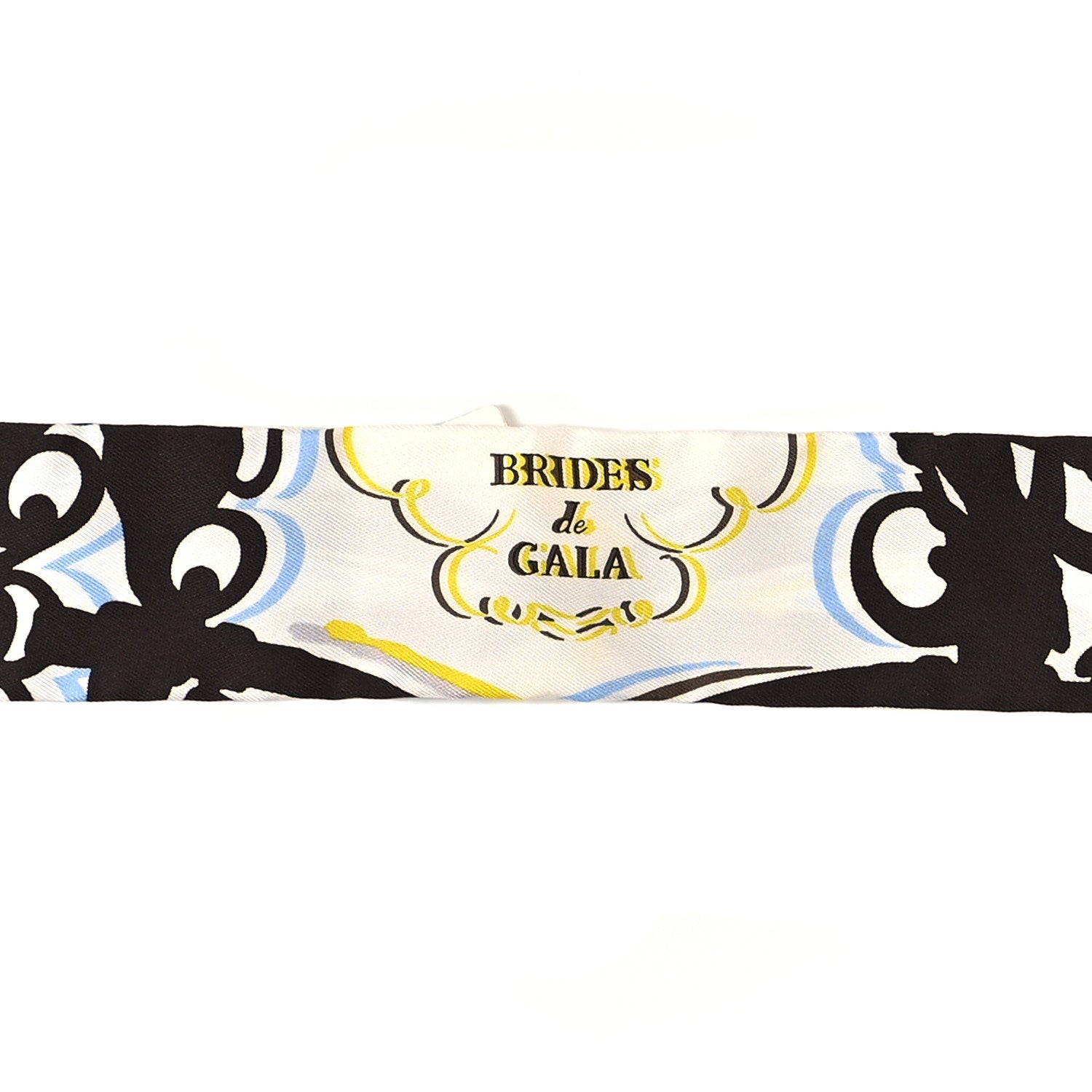 Hermes Silk Brides De Gala Shadow Twilly Marron White Jaune 3 of 4