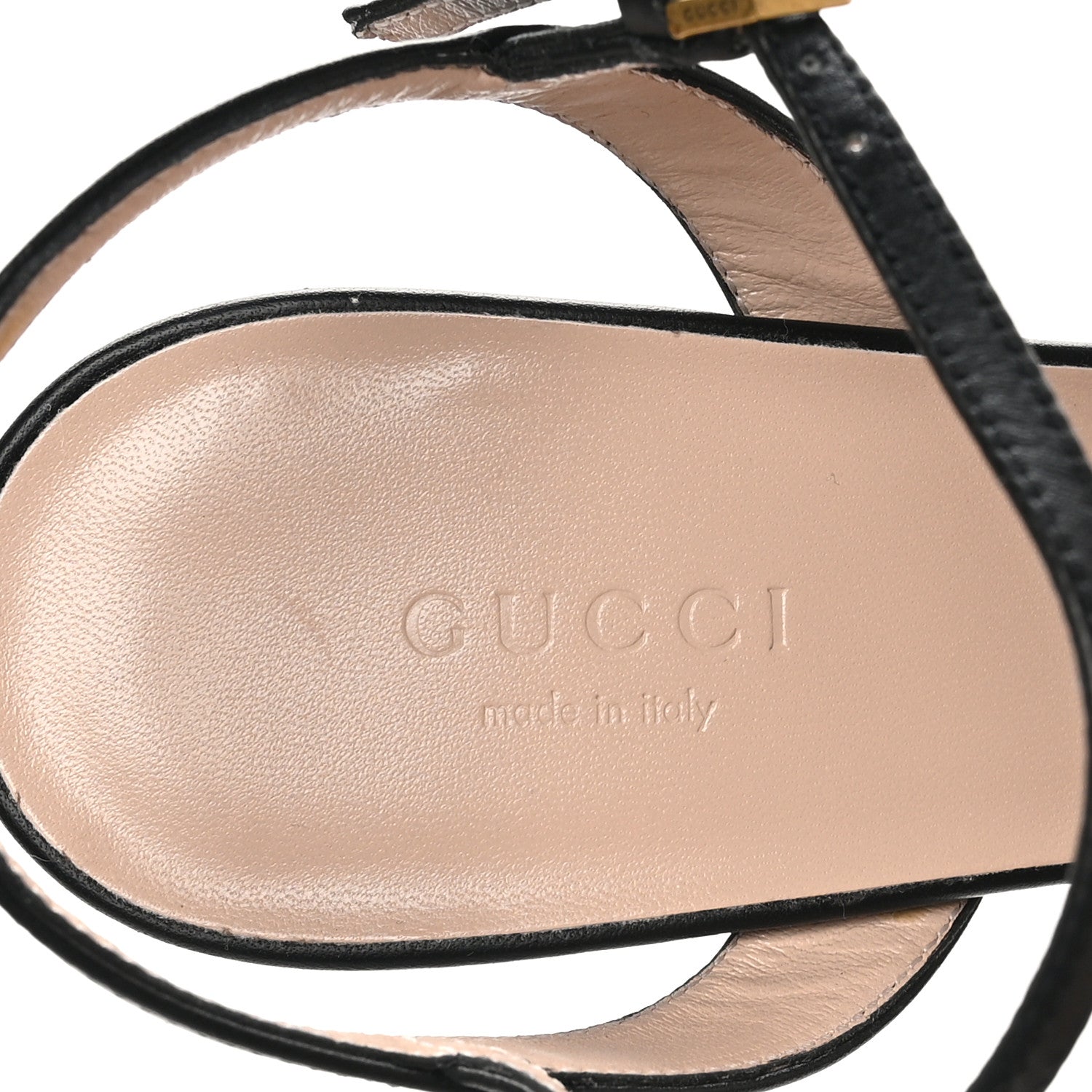 Gucci Lifford Calfskin GG Marmont Ankle Wrap 75mm Sandals 37.5 Black 8 of 9