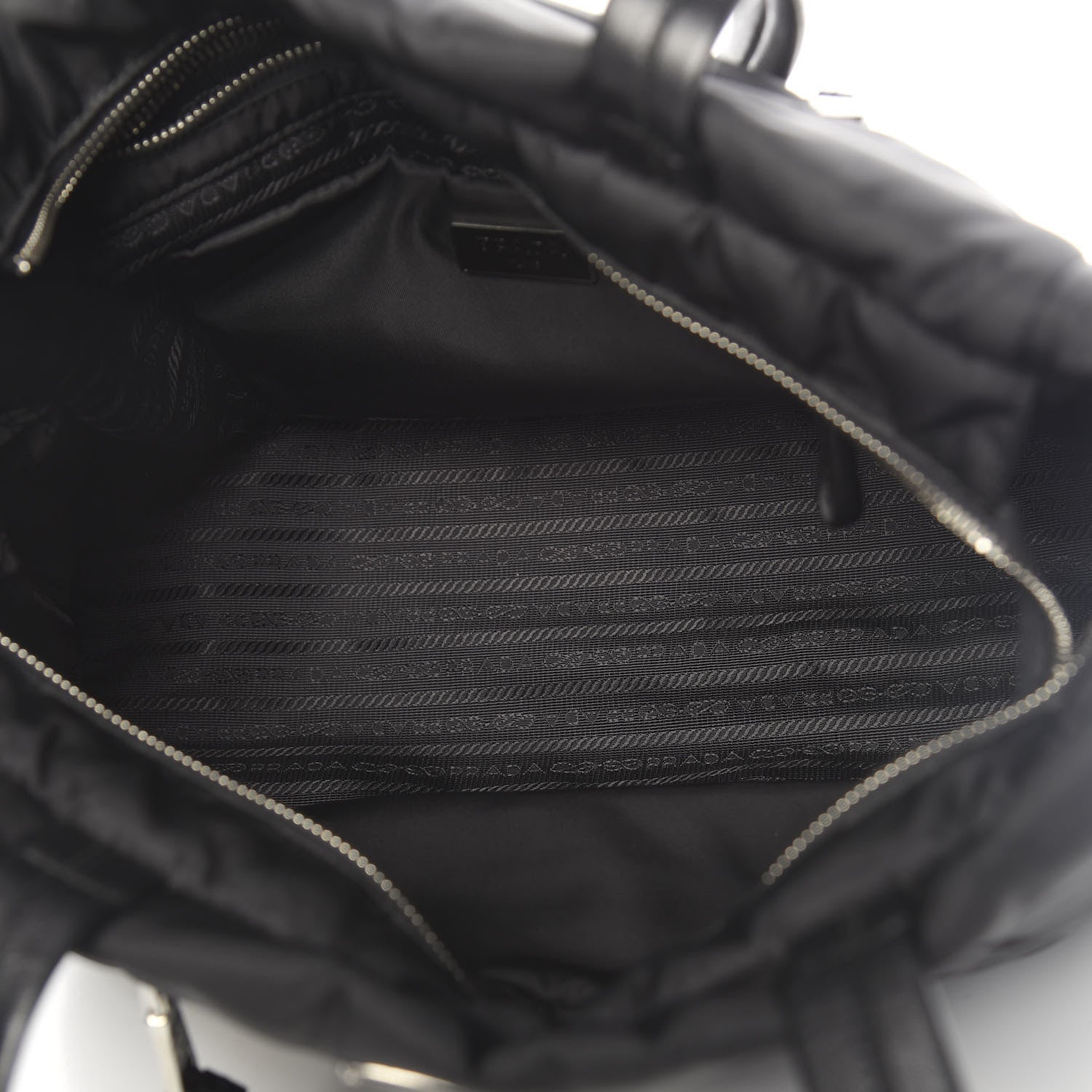 Prada Tessuto Nylon Bomber Tote Black 5 of 10