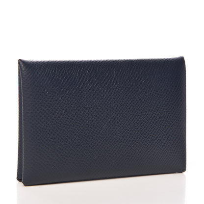 Hermes Epsom Calvi Card Case Bleu Nuit 3 of 8
