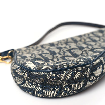 Christian Dior Monogram Mini Saddle Pochette Navy 9 of 12