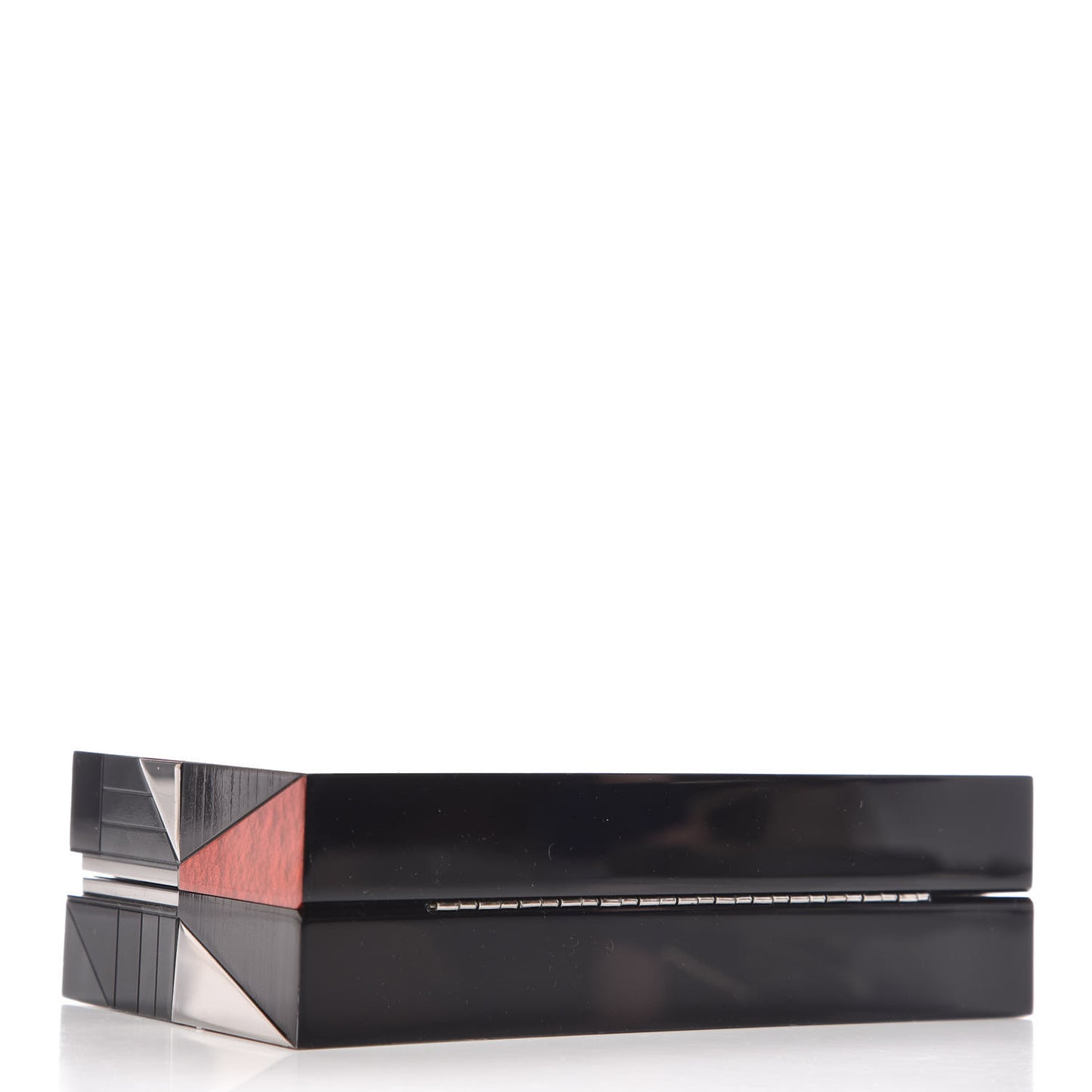 Rigid Perspex Mosaic Box Clutch Grey Red