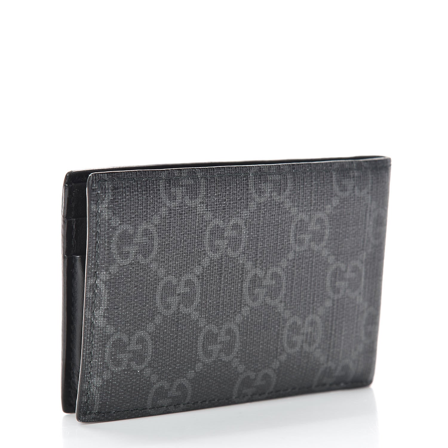 Gucci GG Supreme Monogram Fox Bi-Fold Wallet Black Grey 3 of 10