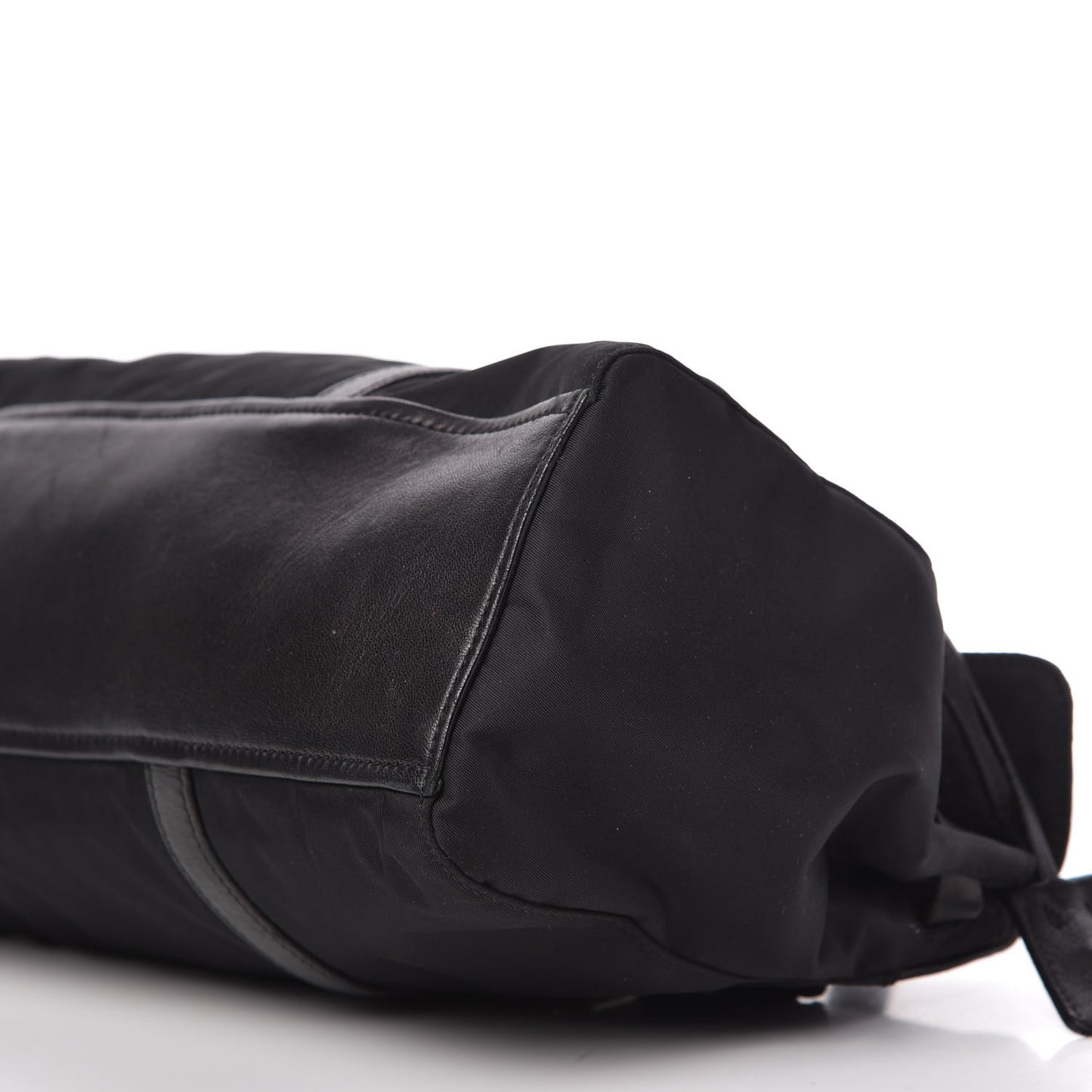 Tessuto Nylon Nappa Foldover Pushlock Satchel Black