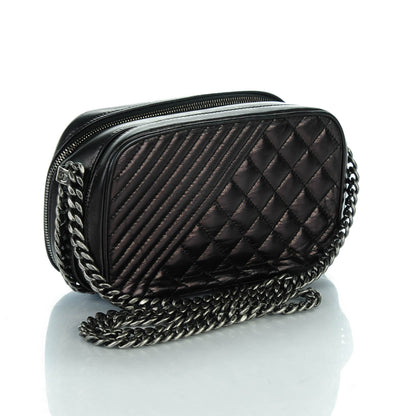 Chanel Glazed Calfskin Small Coco Boy Camera Case Black 3 of 7