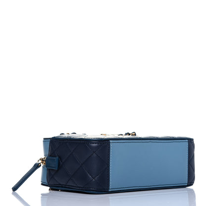 Chanel Lambskin Quilted Camera Case Blue 4 of 12