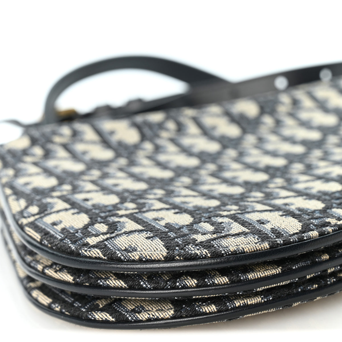 Christian Dior Oblique Saddle Pouch With Strap Navy Blue 9 of 11