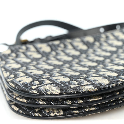 Christian Dior Oblique Saddle Pouch With Strap Navy Blue 9 of 11