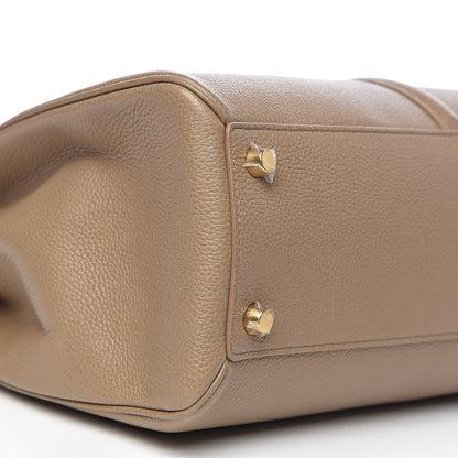 Celine Grained Calfskin Classique 16 Top Handle Bag Beige 9 of 11