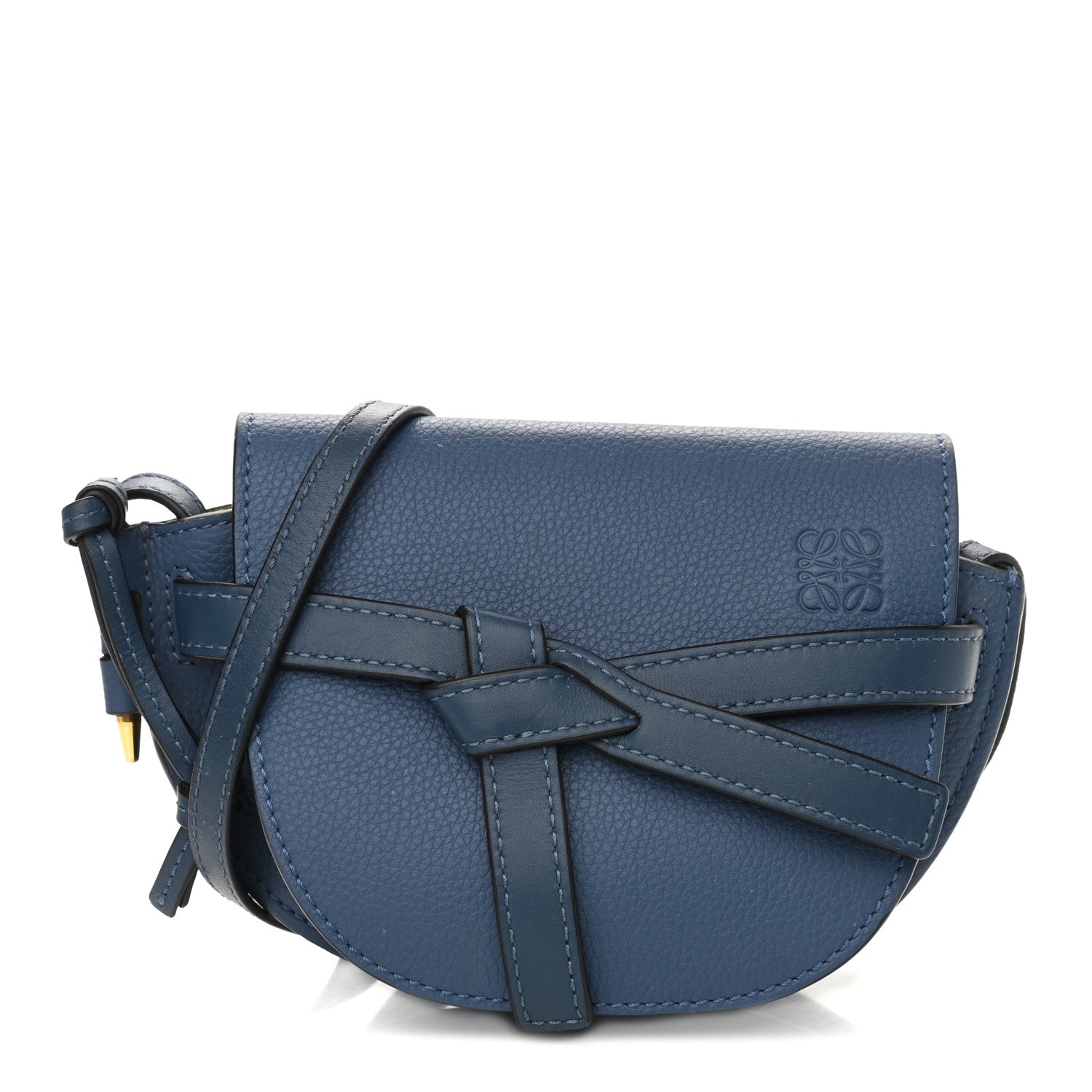 Loewe Grained Calfskin Mini Gate Crossbody Bag Steel Blue 1 of 8