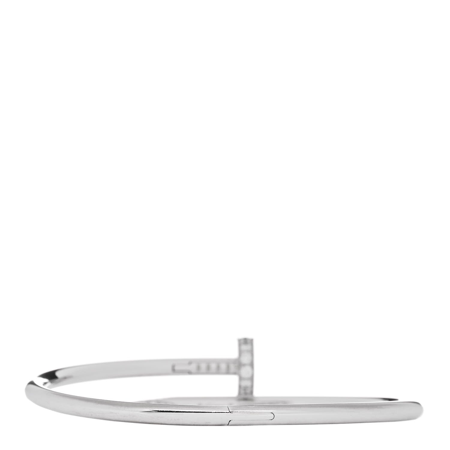 Cartier 18K White Gold Diamond Juste Un Clou Bracelet 18 2 of 5