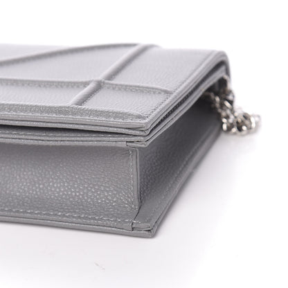 Christian Dior Grained Calfskin Large Diorama Croisiere Chain Wallet Grey 8 of 9