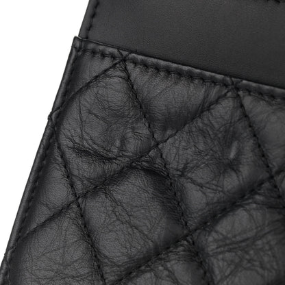 Chanel Aged Calfskin Quilted Lucky Charms 2.55 Reissue Wallet On Chain WOC Black 8 of 11