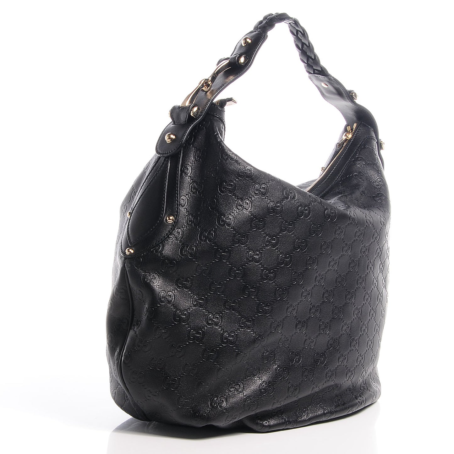 Guccissima Leather Pelham Medium Hobo Black