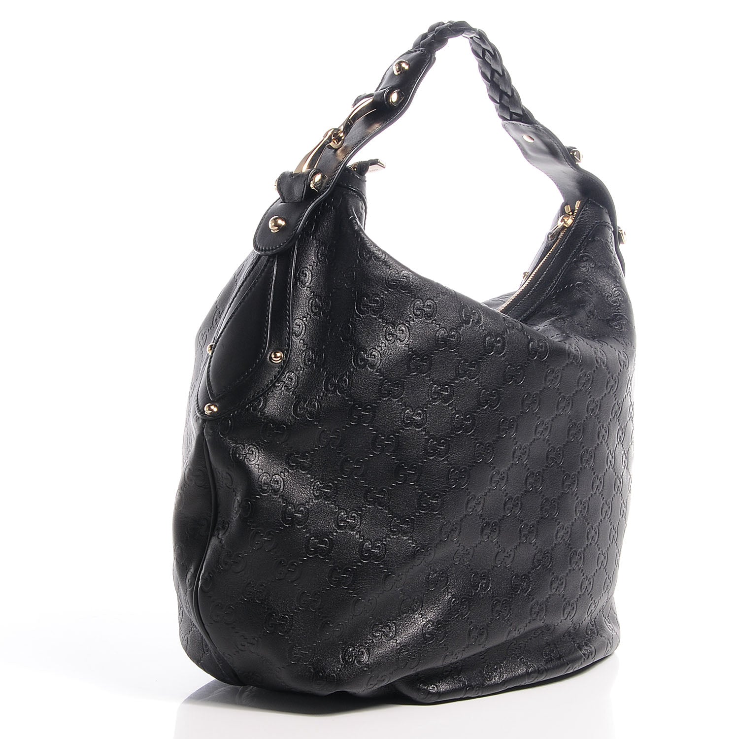 Gucci Guccissima Leather Pelham Medium Hobo Black 3 of 7