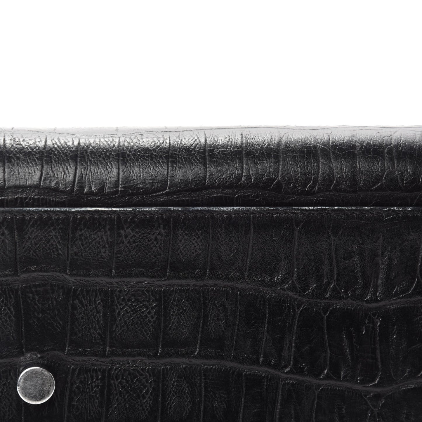 Calfskin Crocodile Embossed Small Sac de Jour Black