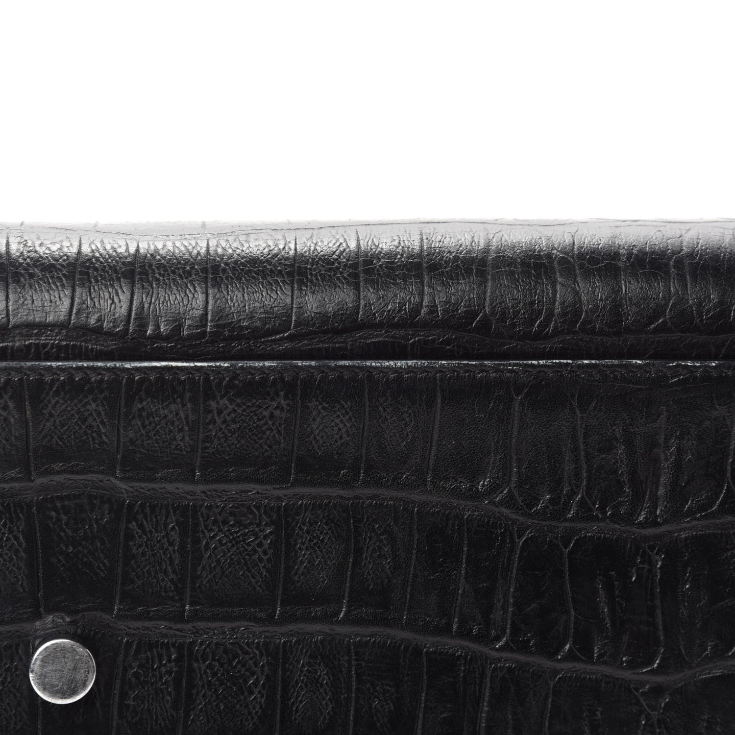 Saint Laurent Calfskin Crocodile Embossed Small Sac de Jour Black 10 of 16