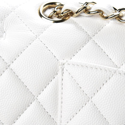 Chanel Caviar Quilted Medium Double Flap White 13 of 14