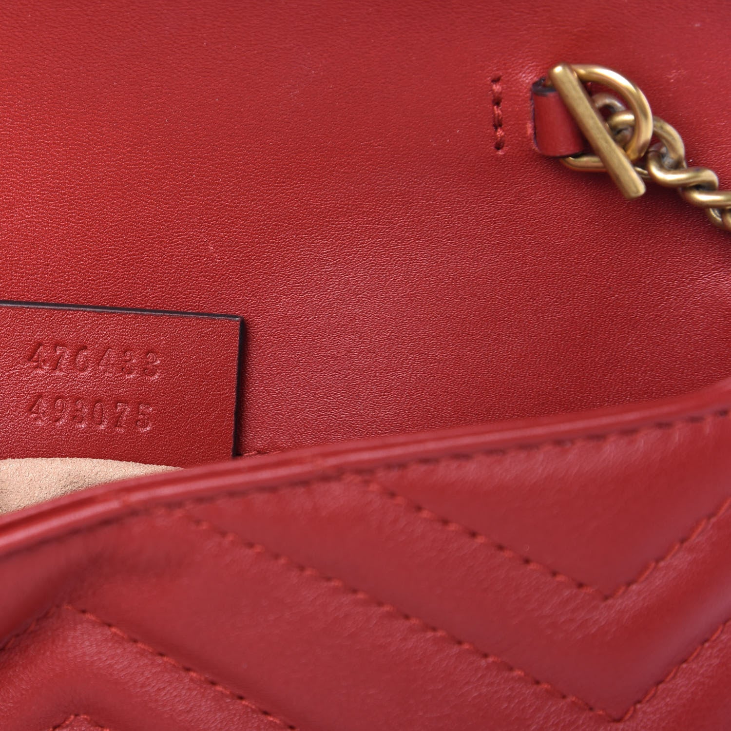 Gucci Calfskin Matelasse Super Mini GG Marmont Shoulder Bag Hibiscus Red 9 of 11