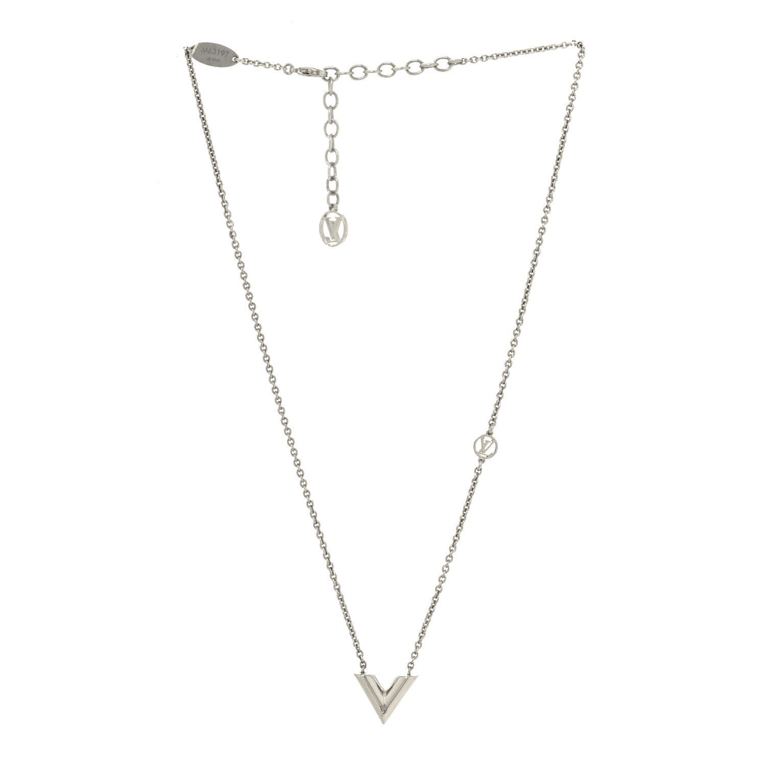 Louis Vuitton Metal Essential V Supple Necklace Silver 3 of 6