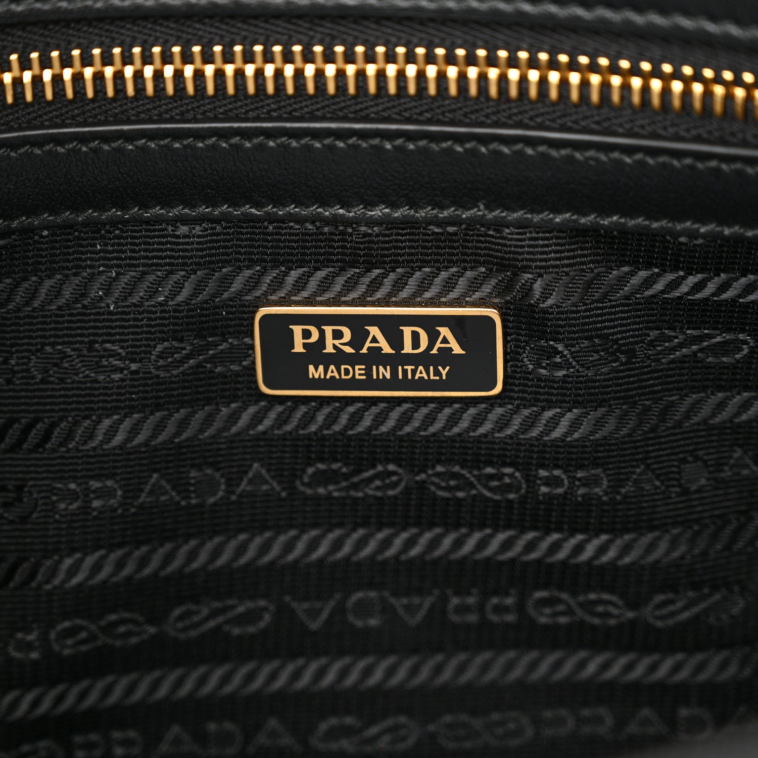 Prada Saffiano Lux Logo Embossed Large Shoulder Tote Handbag Black 6 of 15