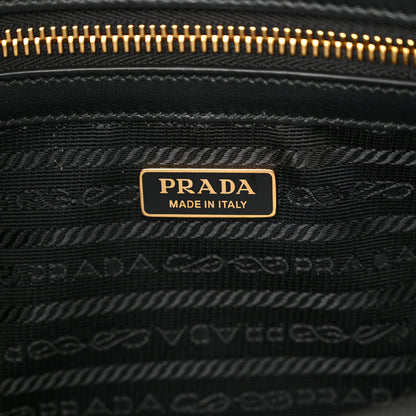 Prada Saffiano Lux Logo Embossed Large Shoulder Tote Handbag Black 6 of 15